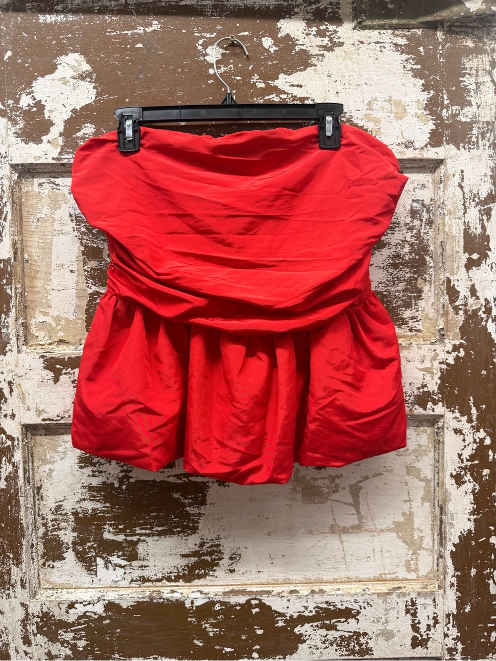 Steve Madden Bright Red Strapless party shirt